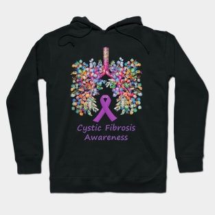 Lungs, floral Lungs, cf, cystic fibrosis, colorful flowers, respiratory therapist Hoodie